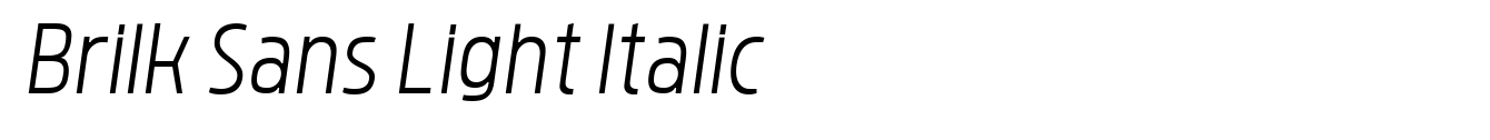 Brilk Sans Light Italic